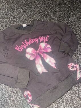 Birthday Girl Pink Bow Crewneck